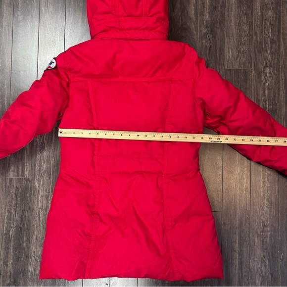 Pajar Canada Parka Jacket Women’s Performance Red Hooded Down Feather Sz M NOTE - Picture 7 of 11
